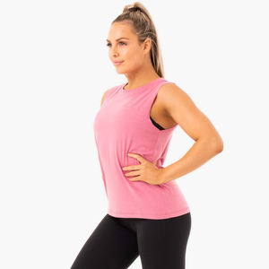 Camiseta sin mangas corta de poliéster para mujer, camiseta sin mangas de fabricante OEM - Product Image 6