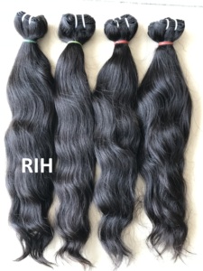 Paquetes de cabello humano de 24 "alineados con cutícula virgen Paquetes de cabello ondulado natural brasileño húmedo y ondulado, Paquete de cabello ondulado negro natural - Product Image 2