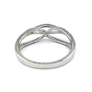 Fabricant de bijoux de Hong Kong, bague de mariage torsadée en or blanc massif 18 carats de haute qualité, véritable diamant, fête, anniversaire - Product Image 3