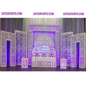 Paneles de Fibra Jali para Escenarios de Boda, Paneles de Fibra Jali Blancos para Escenarios, Fondo de Fibra para Bodas Victoria - Product Image 1