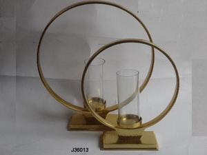Two Tone <b>Black</b> and Gold Hurricane <b>Candle</b> <b>Holder</b> in Made in Cast Aluminium Home Decoration Metal <b>Candle</b> <b>Holders</b> - Product Image 6