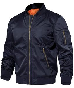 Chaquetas de bombardero ligeras para hombre, ropa de abrigo de invierno, chaqueta universitaria de béisbol con cremallera completa, chaqueta universitaria ajustada personalizada - Product Image 1