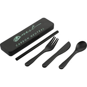 Utensilios de paja de trigo para Go-ecológico, conjunto de utensilios con tu logotipo - Product Image 4