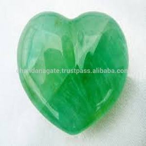 Pierre naturelle de cœur de palmier en fluorite verte pierre de palmier en cristal coeur gonflé pierre naturelle de guérison reiki pierre précieuse agate grossiste - Product Image 6