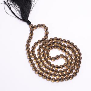 Collier de perles Mala à pompons, Collier de yoga noué avec pompons - Product Image 1