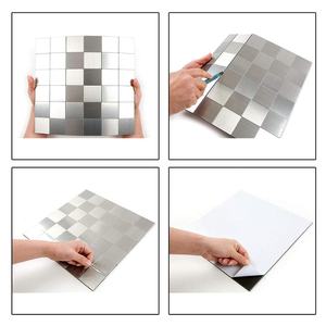 Vividtiles-Baldosas de aluminio inoxidable cepillado para pared, baldosas de Metal, revestimiento y Palo, antisalpicaduras, 10 unidades por <span class=keywords><strong>caja</strong></span> - Product Image 5