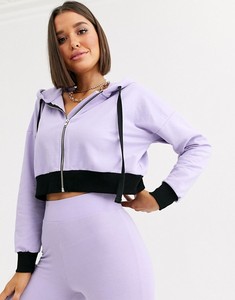 High Quality Wholesale Women's Zipper Crop Top Hoodie With Joggers Pants <b>Tracksuit</b> Set - Product Image 3