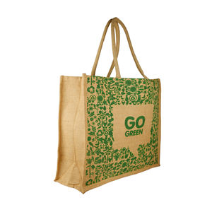 Sac d'épicerie en jute organique pour femmes, cabas d'épicerie imprimé, fourre-tout, de transport en Jute, pour la cuisine, 100% - Product Image 4
