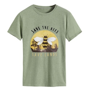 เสื้อยืดคอกลมแขนสั้นสำหรับผู้หญิงทรงปกติพิมพ์โลโก้คอกลมผ้าฝ้าย100% เป็นมิตรต่อสิ่งแวดล้อมออกแบบได้ตามต้องการ - Product Image 4