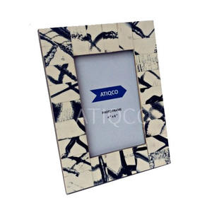 กรอบรูปเรซิ่นหลากสีขนาดใหญ่ดีไซน์เรขาคณิตทำจากไม้สำหรับแสดงภาพโปรดของคุณ | ของขวัญเฉพาะบุคคล - Product Image 5