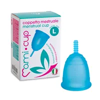 Copa Menstrual de silicona Médica para Mujeres, vaso Menstrual de higiene para el período Menstrual, azul, L, para exportación, alta calidad, hecho en Italia