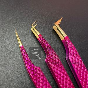 แหนบต่อขนตาปลอมจากญี่ปุ่นสีทองทนทานต่อขนตาเพิ่มวอลลุ่มแหนบสำหรับต่อขนตา - Product Image 3