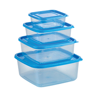 Microgolfbestendige vierkante PP plastic voedselcontainers, 4-delige set, spuitgegoten, duurzaam, vriesbestendig, klassieke DYNASTY