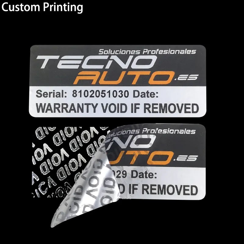 Custom Printed Security Seal Void Stickers Warranty Void If Seal Broken Or Removed Sticker