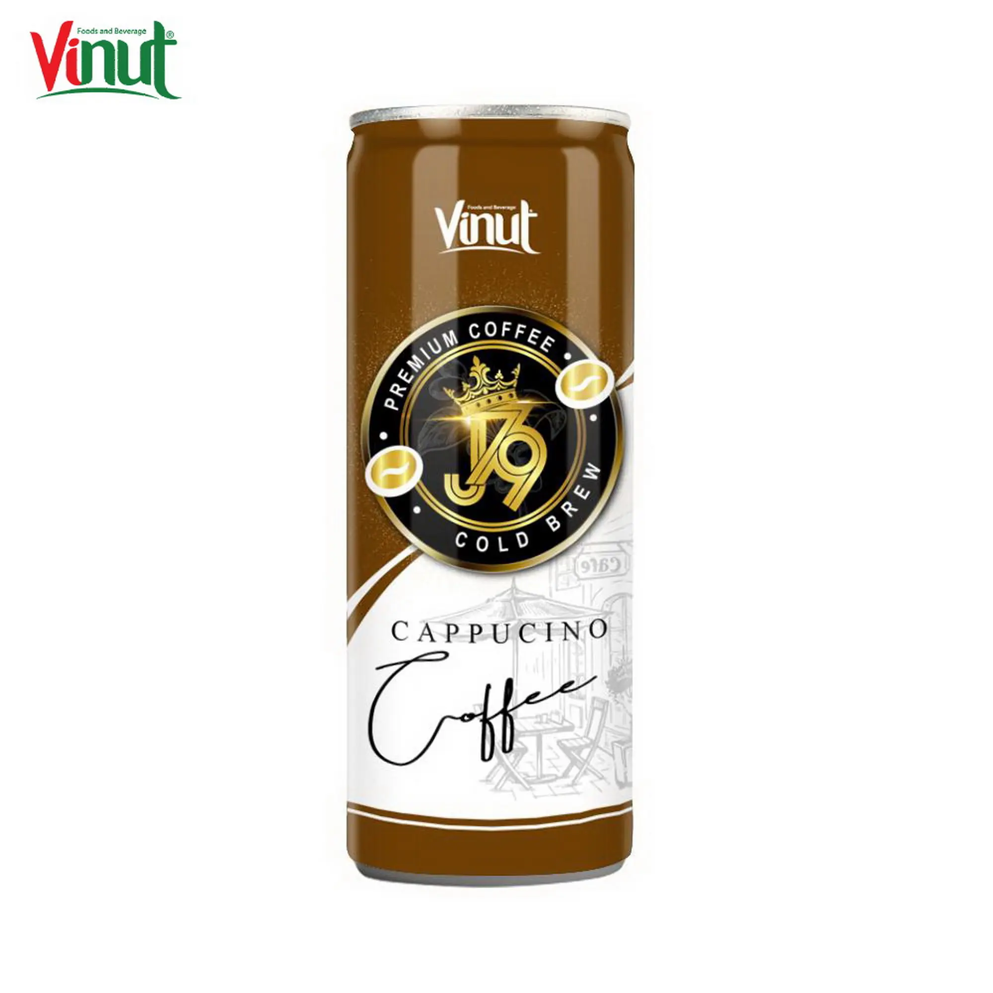 250ml VINUT缶 (缶詰) 最新のOEM飲料コーヒーカプチーノ製造低糖低脂肪