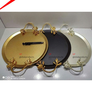Unique Attractive Design White <b>Marble</b> Serving <b>Tray</b> with Decorative Brass Handles Kitchenware Serving <b>Tray</b> - Product Image 4