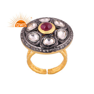 Bague empilable en argent Sterling pour femmes, anneau en pierre précieuse, en Quartz de cristal et en Tourmaline rose, fournitures de bijoux - Product Image 1