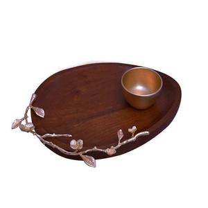 Plateau de service alimentaire en bois au design avantageux, fait à la main, taille et forme personnalisées, plateau de service pour le thé et le café - Product Image 1