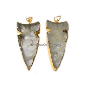 D'accent Forme Cristal Quartz Pendentif Plaqué - Product Image 1