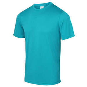 เสื้อยืดลำลองผู้ชาย OEM ผ้าตาข่ายระบายอากาศ สีพื้น ผลิตตามสั่ง - Product Image 2