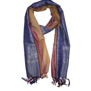 Foulard jacquard indien gris, nouvelle collection, écharpe - Product Image 4