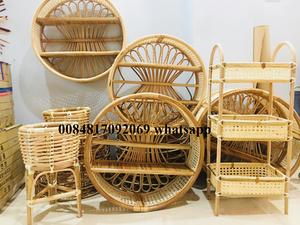 Eco-Friendly Round Natural Wooden Wicker Rattan Woven Wall Shelf Rack for Bathroom, Living Room Hot Selling - Product Image 6