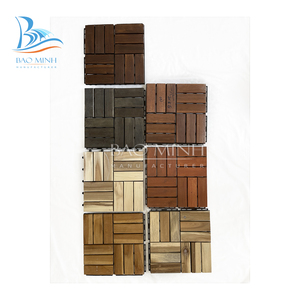 Carreaux de sol en bois dur d'acacia, pièces imbriquantes, pour extérieur en bois - Product Image 1