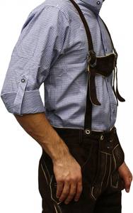 2025 chemise Oktoberfest pour hommes Style bavarois traditionnel allemand Trachtenmode chemise bleue pour les garçons de fête coton pur de haute qualité - Product Image 2