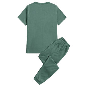 T-Shirt imprimé pour hommes, survêtement avec taille à cordon, ensemble court d'été de bonne qualité, Logo personnalisé, tenue 2 pièces, 2020 - Product Image 4