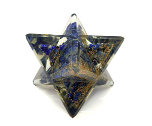 Lapislázuli Orgone Merkaba Star hecho a mano con artesanías de piedra semipreciosa DE LA India para la curación de la energía Protección espiritual - Product Image 2