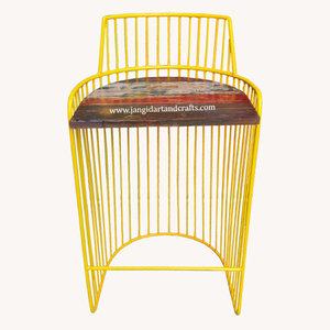 Chaise de bar industrielle en métal, tabouret haut avec assise en bois et base en métal, mobilier pour restaurant, hôtel, bar - Product Image 3