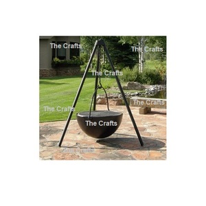 Brasero redondo de hierro con soporte y asa, brasero para leña de la mejor calidad para exteriores a precios bajos - Product Image 3