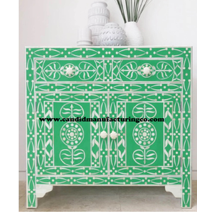 Tiroir de luxe en incrustation d'os Tiroirs de coffre Meubles de salon de ferme Taille personnalisable florale noire - Product Image 1