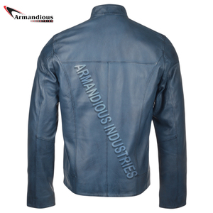 Chaqueta de Cuero para Hombre, Estilo Urbano, Corte Ajustado, Piel de Vaca, Gran Venta 2026 - Product Image 4
