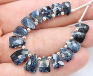 ลูกปัดพลอยเทียมธรรมชาติ15ชิ้นแบบเจียระไนหลายล้านล้านชิ้นสำหรับใช้เป็นเครื่องประดับ - Product Image 3