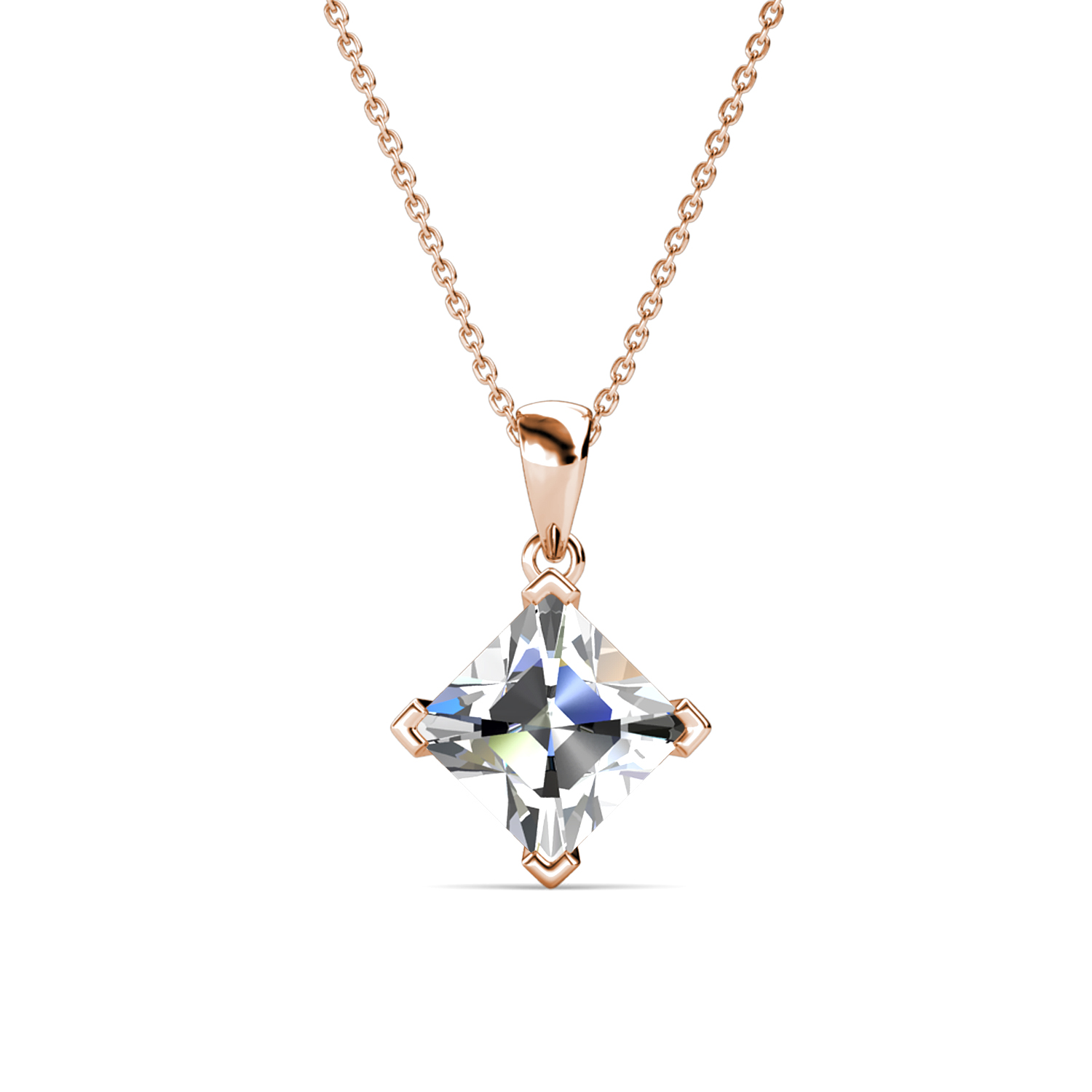 Brass With 18k Rose Gold Plated Luxury Brand Necklace - 001