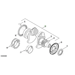 Pièce de rechange pour tracteur JD johdeere, vilebrequin, numéro de pièce de vilebrequin, RE505921 - Product Image 1