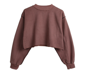 เสื้อครอปแขนยาวแบบสวมศีรษะสำหรับผู้หญิง,เสื้อครอปแขนยาวพิมพ์ลายแบบธรรมดาเซ็กซี่ - Product Image 3