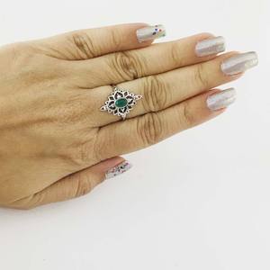 Best Quality Trendy 925 Sterling Silver <b>Green</b> Onyx Gemstone Oval Ring Women Solid Bezel Setting Eco-Friendly Weddings Parties - Product Image 5