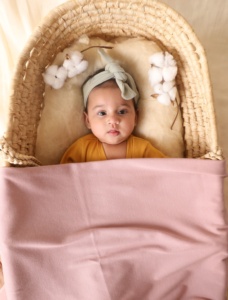95% Organic Cotton 5% Spandex Rib Knitted Unisex Infant Rompers 100 X 100cm Soft Stretchy Light Weight Swaddle <b>Wraps</b> 0-3 Baby - Product Image 3