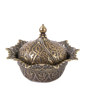 Ottoman Designed Copper Colored Covered Tea Coffee Sugar Turkish Delight <b>Pot</b> - Product Image 1