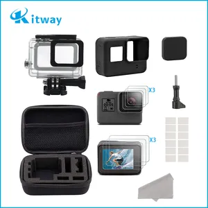 适用于GoPro Hero 5/6/7黑色的新产品相机配件套件，带有便携包和外壳盒以及PVC保护器