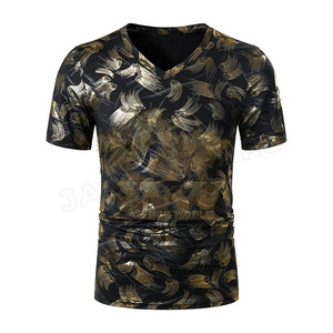 Camiseta Transpirable para Hombre, Cuello en V, Estampado de Dibujos Animados, 100% Algodón y Spandex, 180g, Venta al Por Mayor - Product Image 4