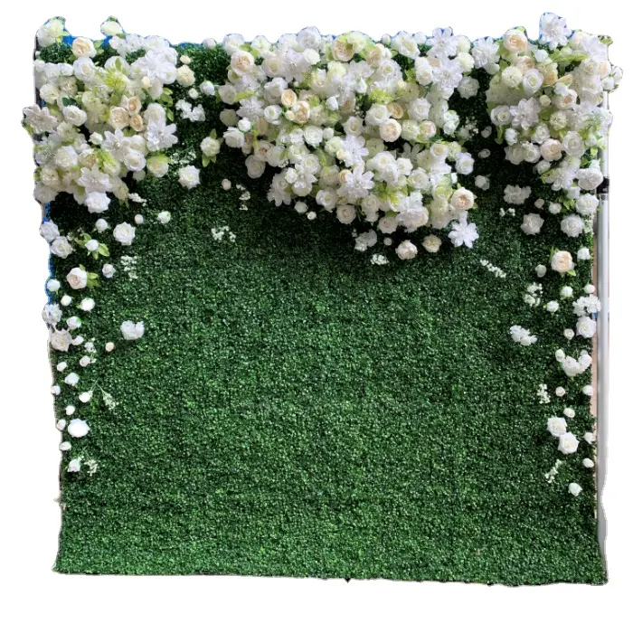 ديكور لجدران حفلات الزفاف, B0408 خلفية لجدران حفلات الزفاف الاصطناعي من البلاستيك الاصطناعي ، وهوايات النبات والأعشاب الخضراء ، لفة جدار ديكور لجدران العشب للزينة