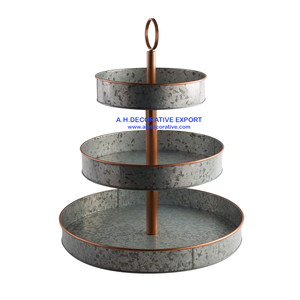 Dessus de table de haute qualité en métal décoratif d'intérieur design moderne à bas prix plateau galvanisé en métal à 3 niveaux personnalisation disponible - Product Image 6