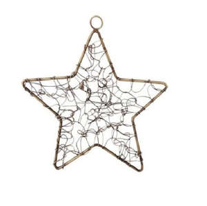Estrella colgante con nuevo estilo, alambre de hierro, Estrella colgante decorativa con acabado antiguo marrón, Estrella colgante de Metal, revestimiento en polvo Wirh - Product Image 1