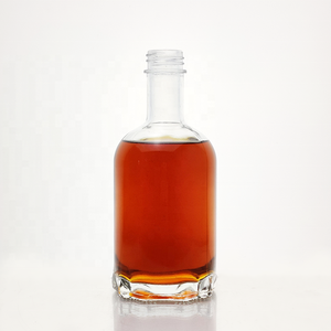 Empty Extra White Fashion Round Cylindrical GPI Screw Cap Cork Stopper <strong>Small</strong> Gin <strong>Vodka</strong> Whiskey 375ml Liquor <strong>Bottles</strong> Wholesale - Product Image 1