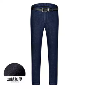 กางเกงลำลองผ้าแคนวาสแบบตรงสำหรับผู้ชายผ้าแคนวาสสำหรับฤดูหนาว - Product Image 4