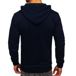 Sudadera con capucha polar de invierno para hombre de talla grande hecha a medida al por mayor, informal con estampado de logotipo teñido liso y tela Interior en relieve - Product Image 4
