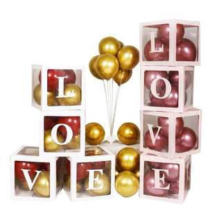 Christmas Birthday Party Baby Gifts Transparent Plastic Balloon Box with PVC Window Both Sides
